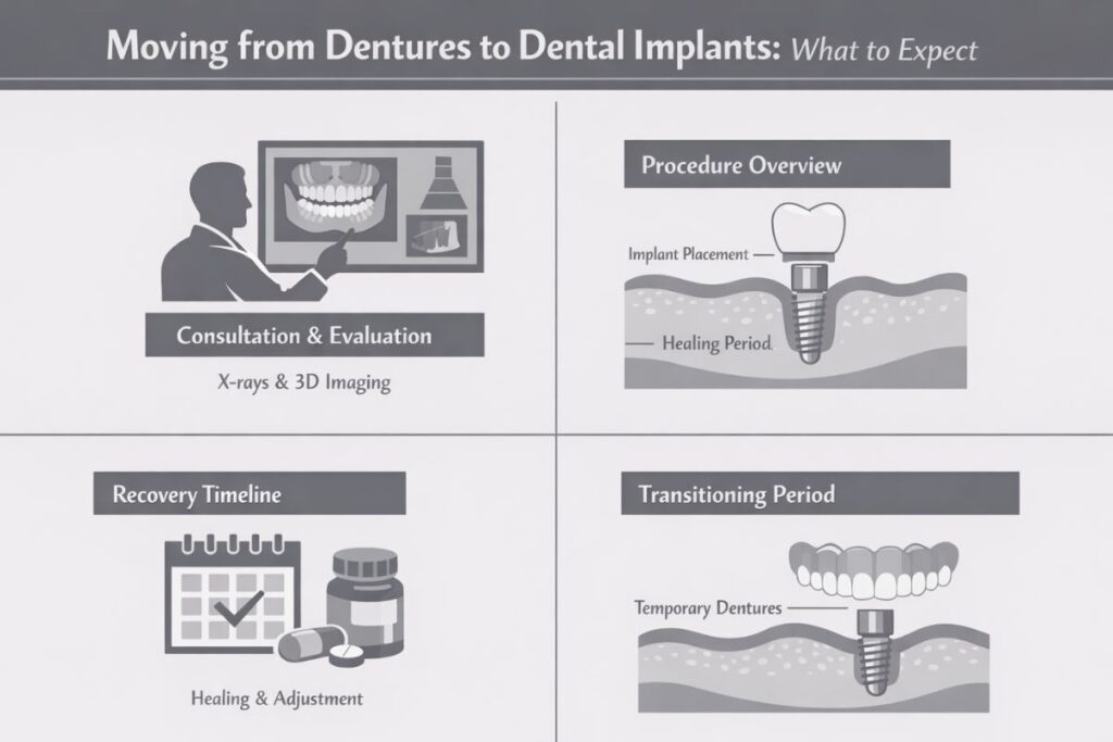 Moving from Dentures to Dental Implants: What to Expect