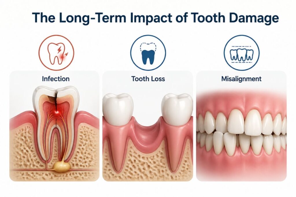 Long-Term Impact of Tooth Damage